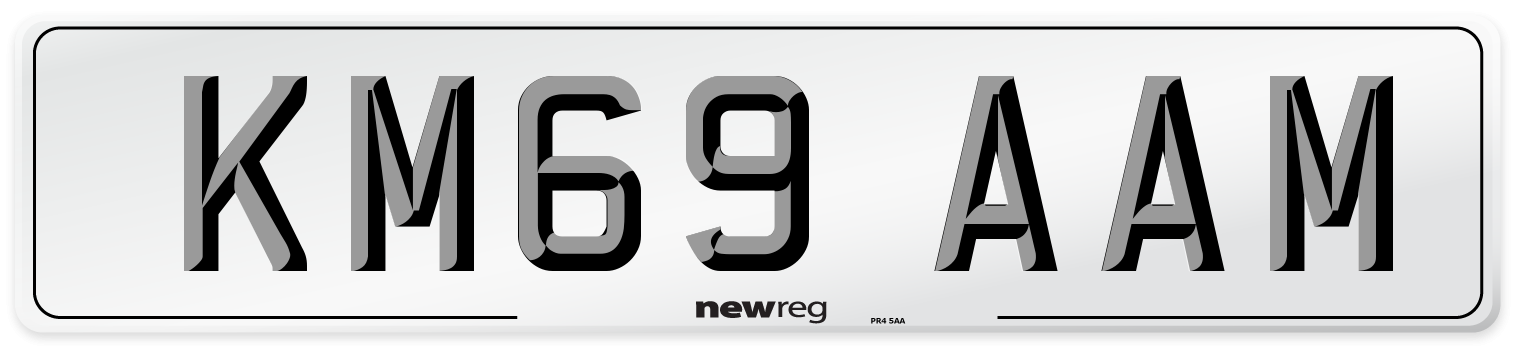 KM69 AAM Number Plate from New Reg